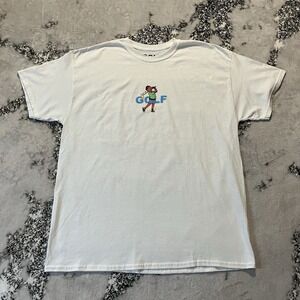 Golf Wang Illegal Civilization Logo T Shirt Mens Size XL White Short Sleeve